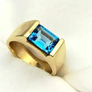 9ct Gold Blue Topaz Ring