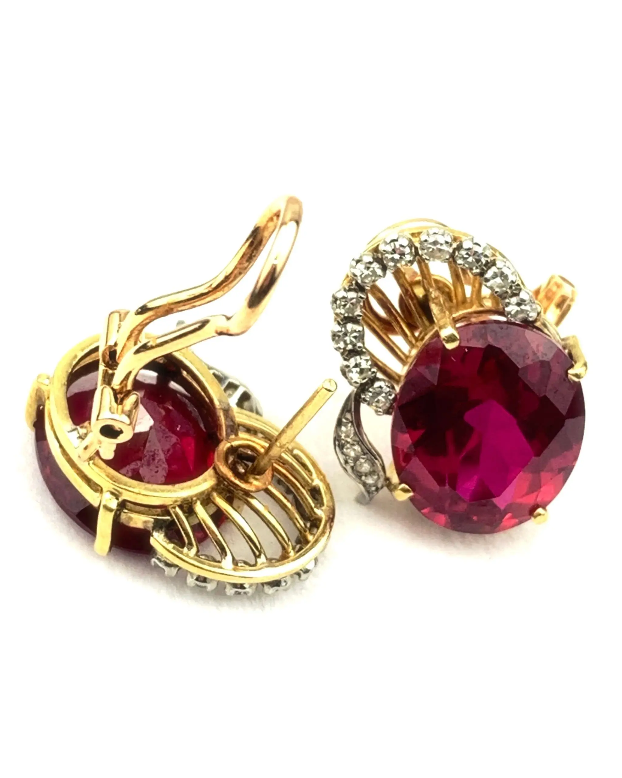18ct Gold Ruby & Diamond Earrings - Image 4