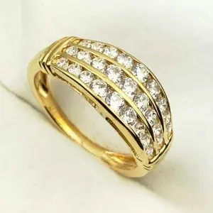 14ct Gold Ring Cubic Zirconias