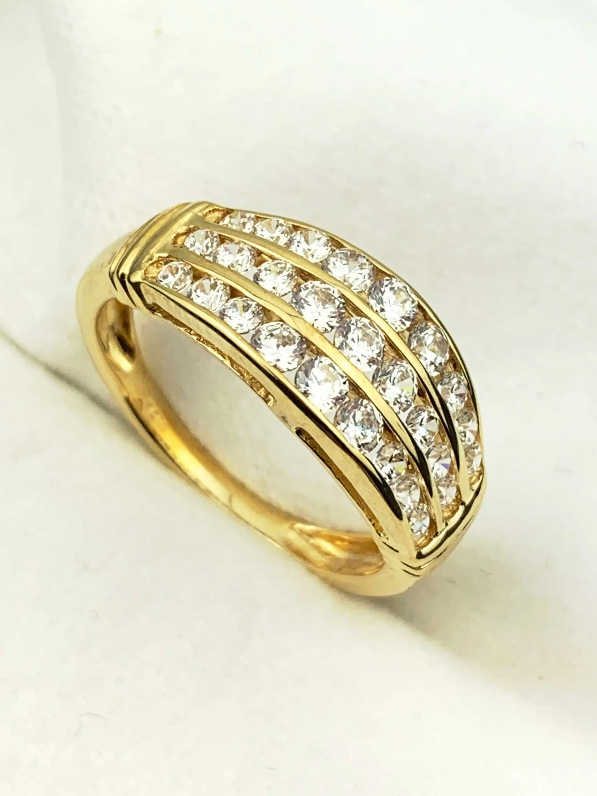14ct Gold Ring Cubic Zirconias