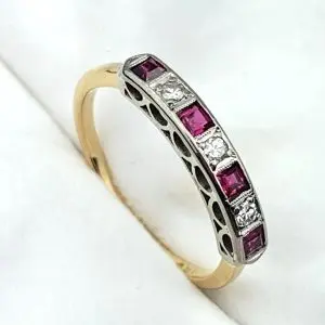 18ct Gold Diamond & Ruby Ring