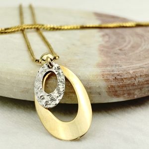9ct Gold Chain Necklace with Oval Pendant