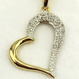 9ct Gold Diamond Heart Pendant
