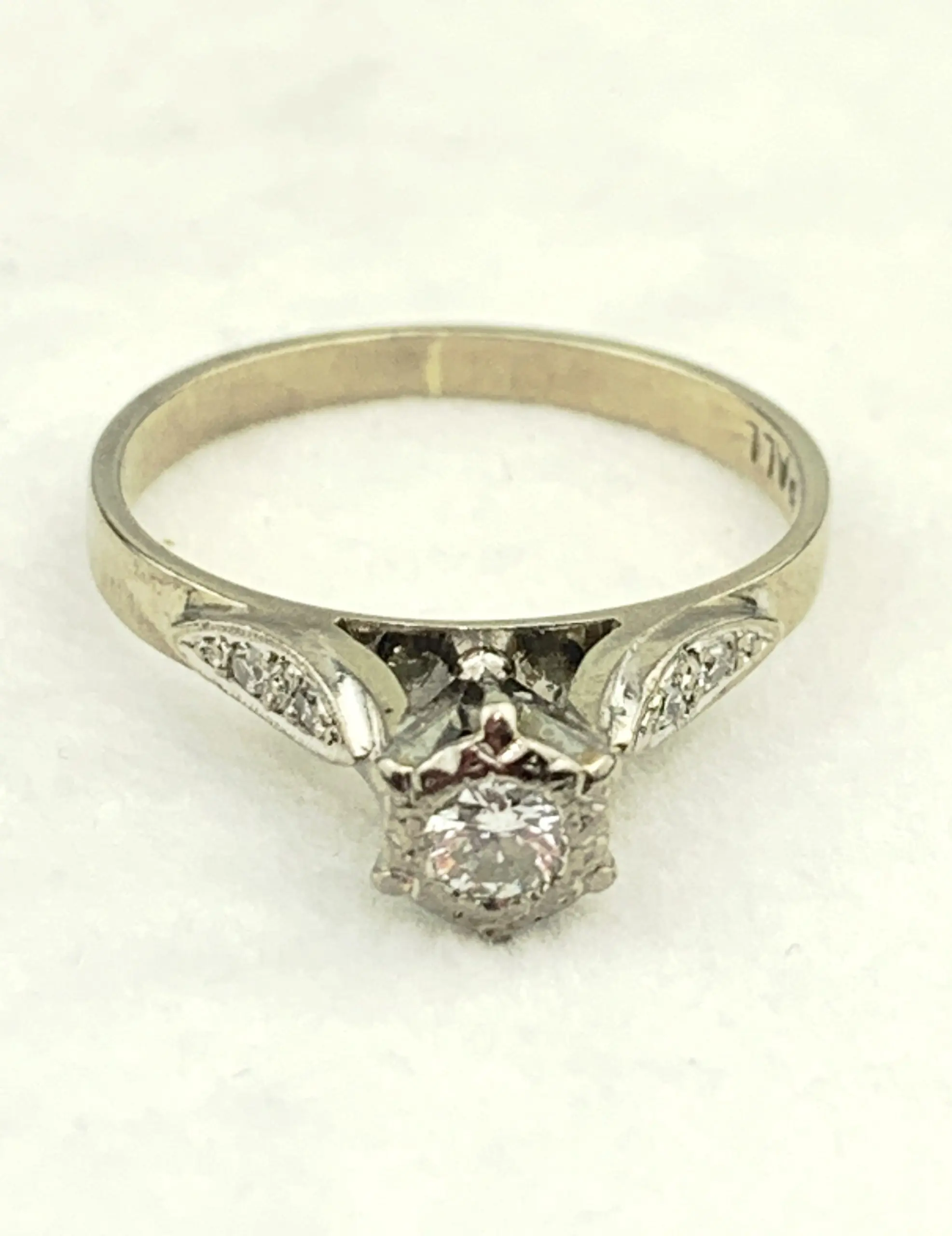 Vintage 18ct White Gold Diamond Ring - Image 3