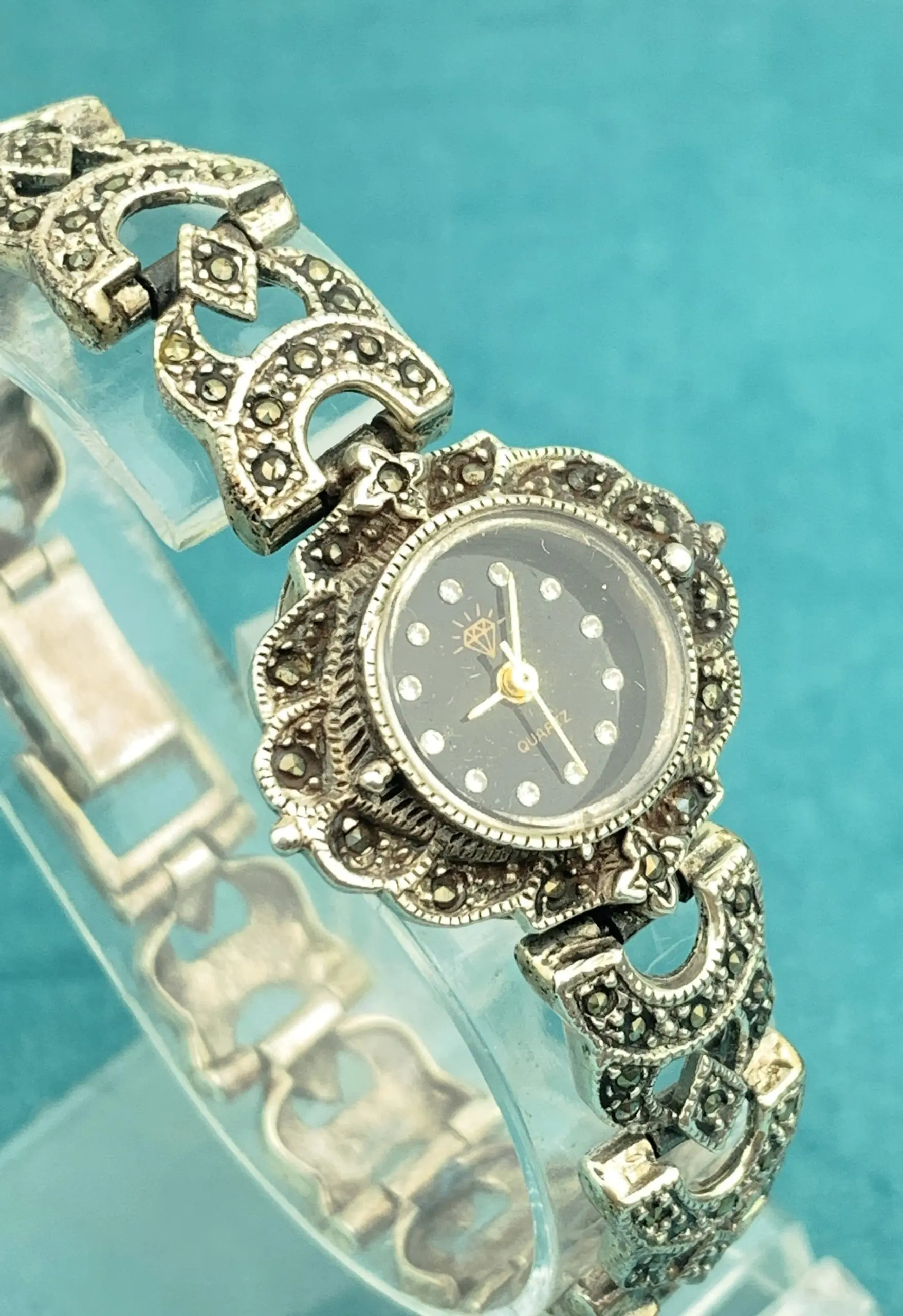 Vintage Sterling Silver Quartz Marcasite Ladies Watch (Copy)