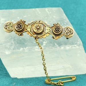 Antique 15ct Gold Floral Bar Pin Brooch - Late 1800's