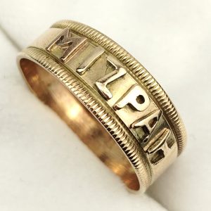Antique 9ct Rose Gold MIZPAH Ring - Chester 1900