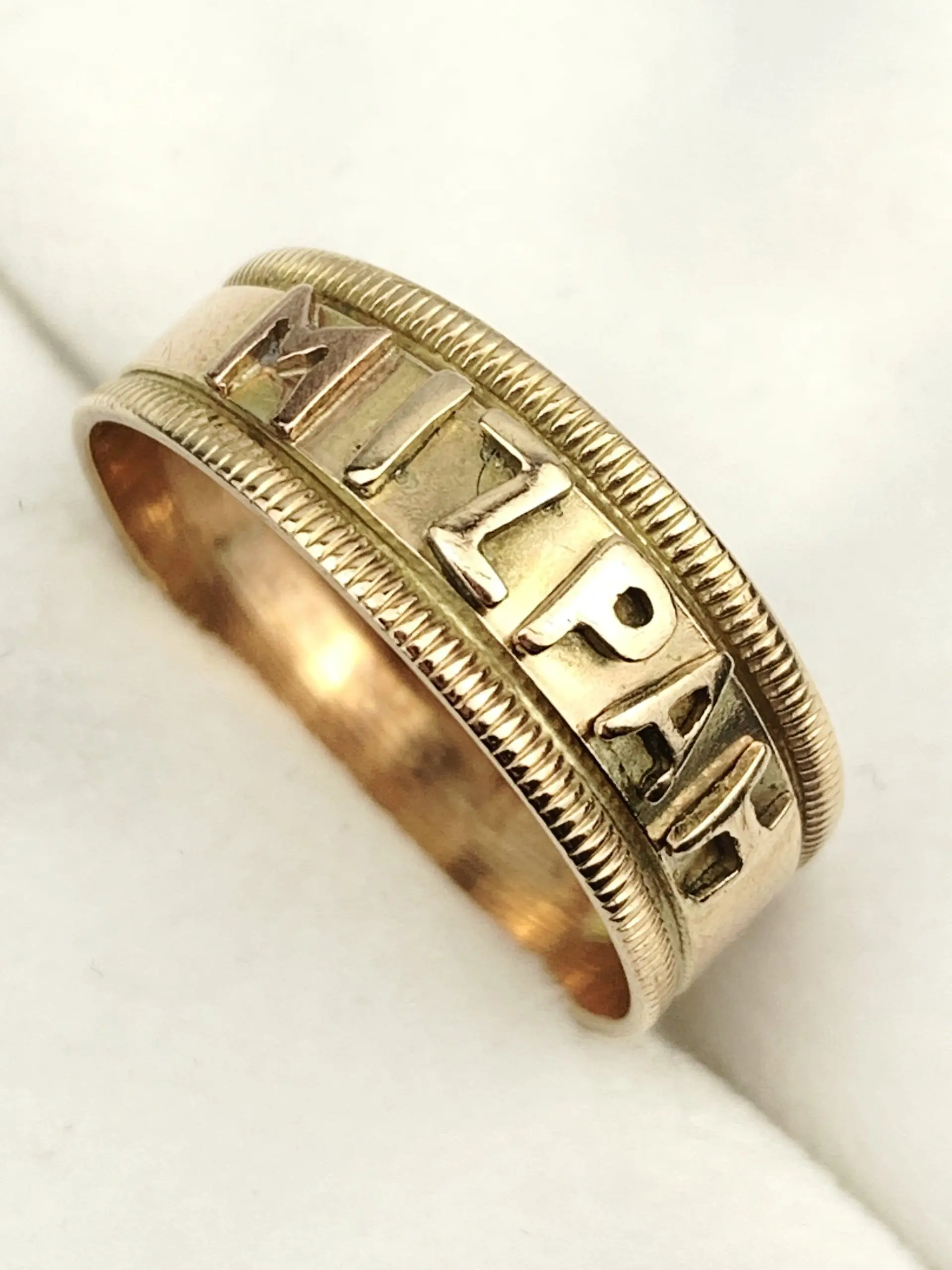 Antique 9ct Rose Gold MIZPAH Ring - Chester 1900