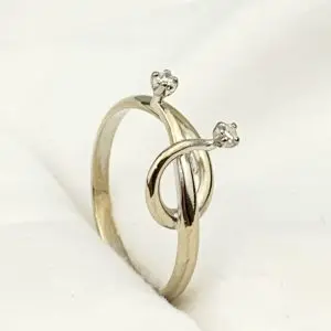 18ct White Gold Diamond Knot Ring