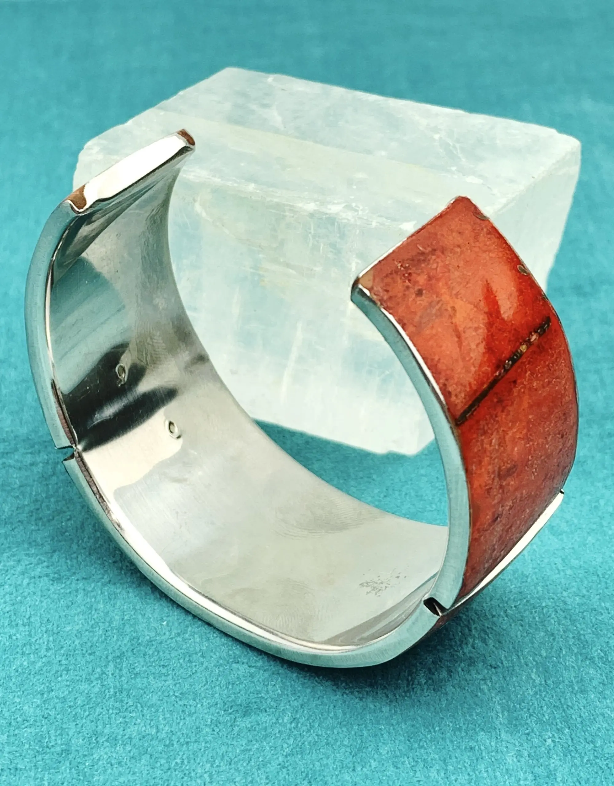 Handmade Native American Sterling Silver Open Cuff Bracelet Bangle - Image 4