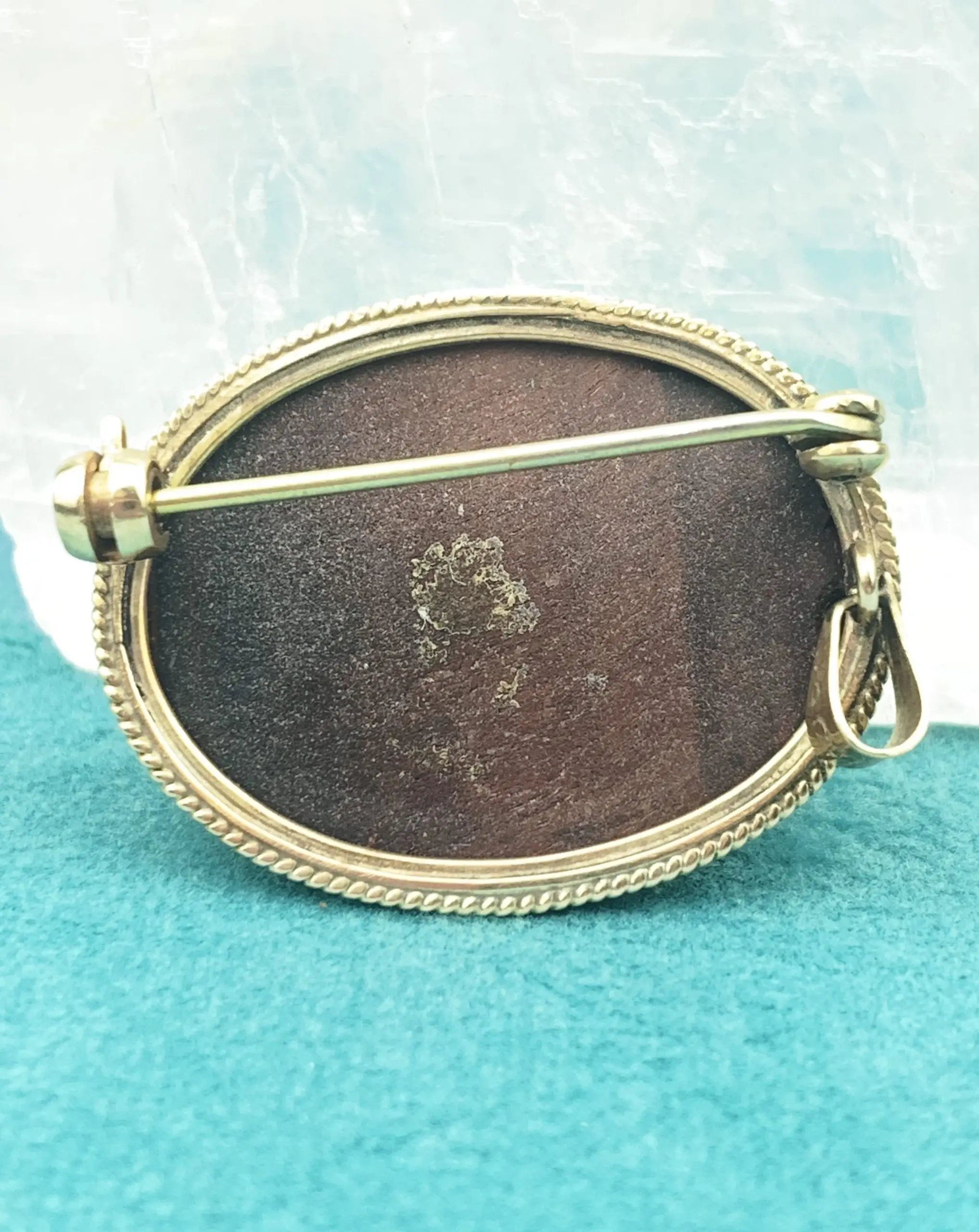 Vintage Banded Agate Brooch/Pendant 9ct Yellow Gold - Image 3
