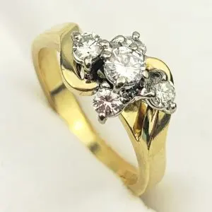 Vintage 18ct Yellow Gold Diamond Cluster Ring