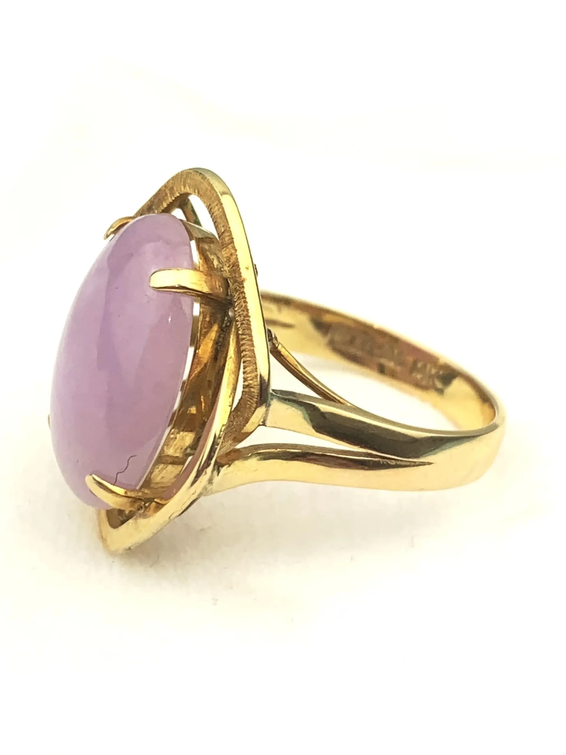 Vintage 14ct Gold Lavender Jade Ring - Image 3