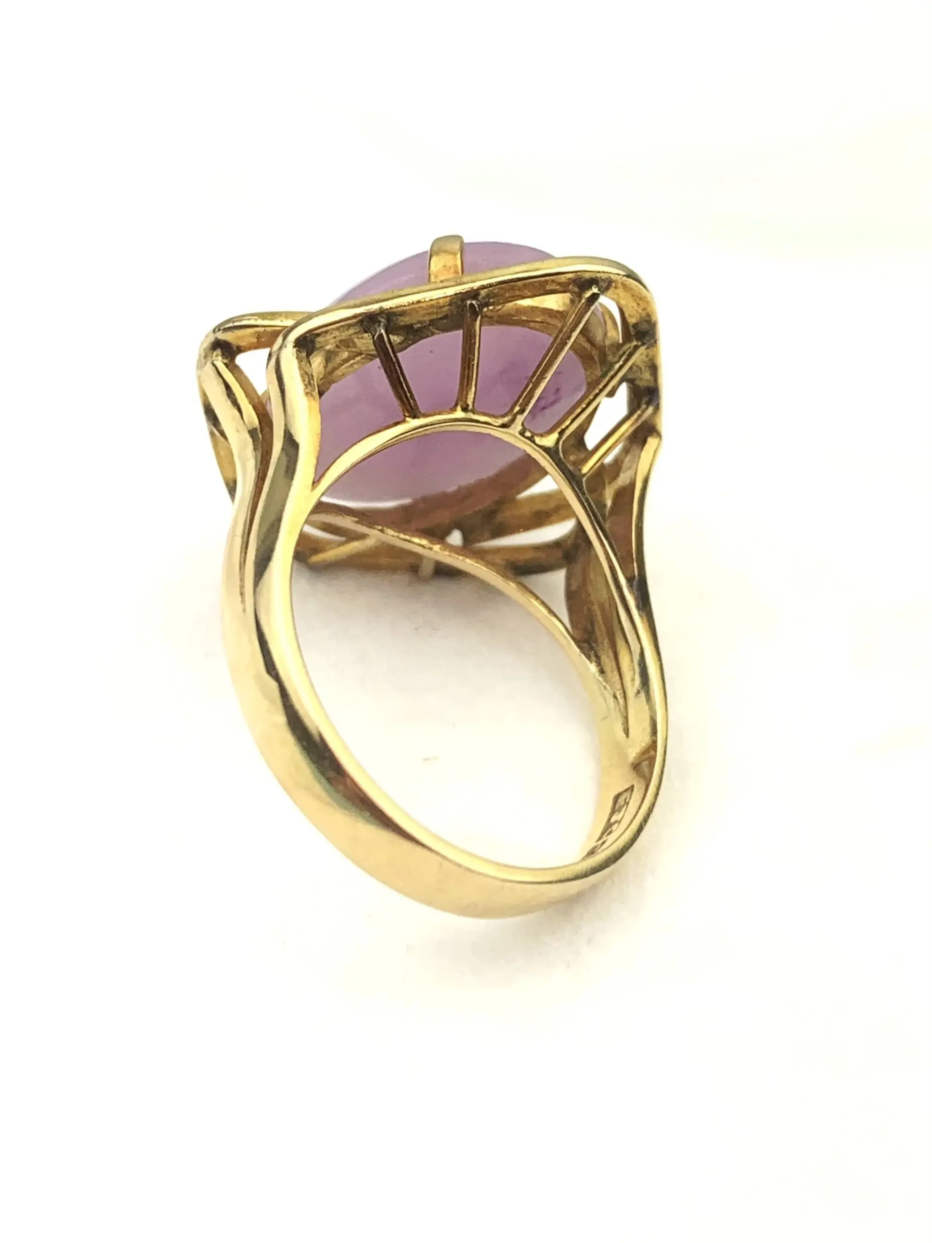 Vintage 14ct Gold Lavender Jade Ring - Image 4