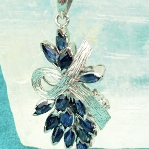 Silver 925 Diamond & Sapphire Pendant