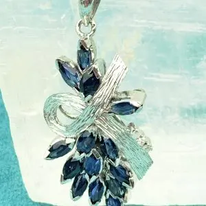 Silver 925 Diamond & Sapphire Pendant