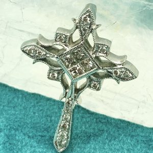 18ct White Gold Diamond Cross Pendant Runner