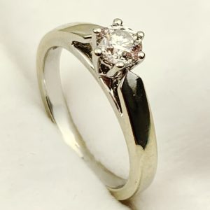 9ct White Gold Solitaire Diamond Ring