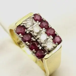 18ct Gold Diamond & Ruby Ring