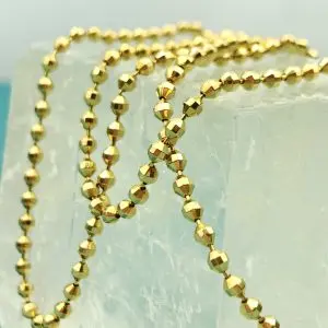18ct Gold Diamond Cut Ball Necklace Chain