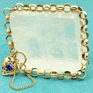 9ct Gold Belcher Bracelet & Heart Locket
