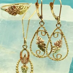 10ct Ring, Necklace, Pendant & Earrings Gold Set - NEW