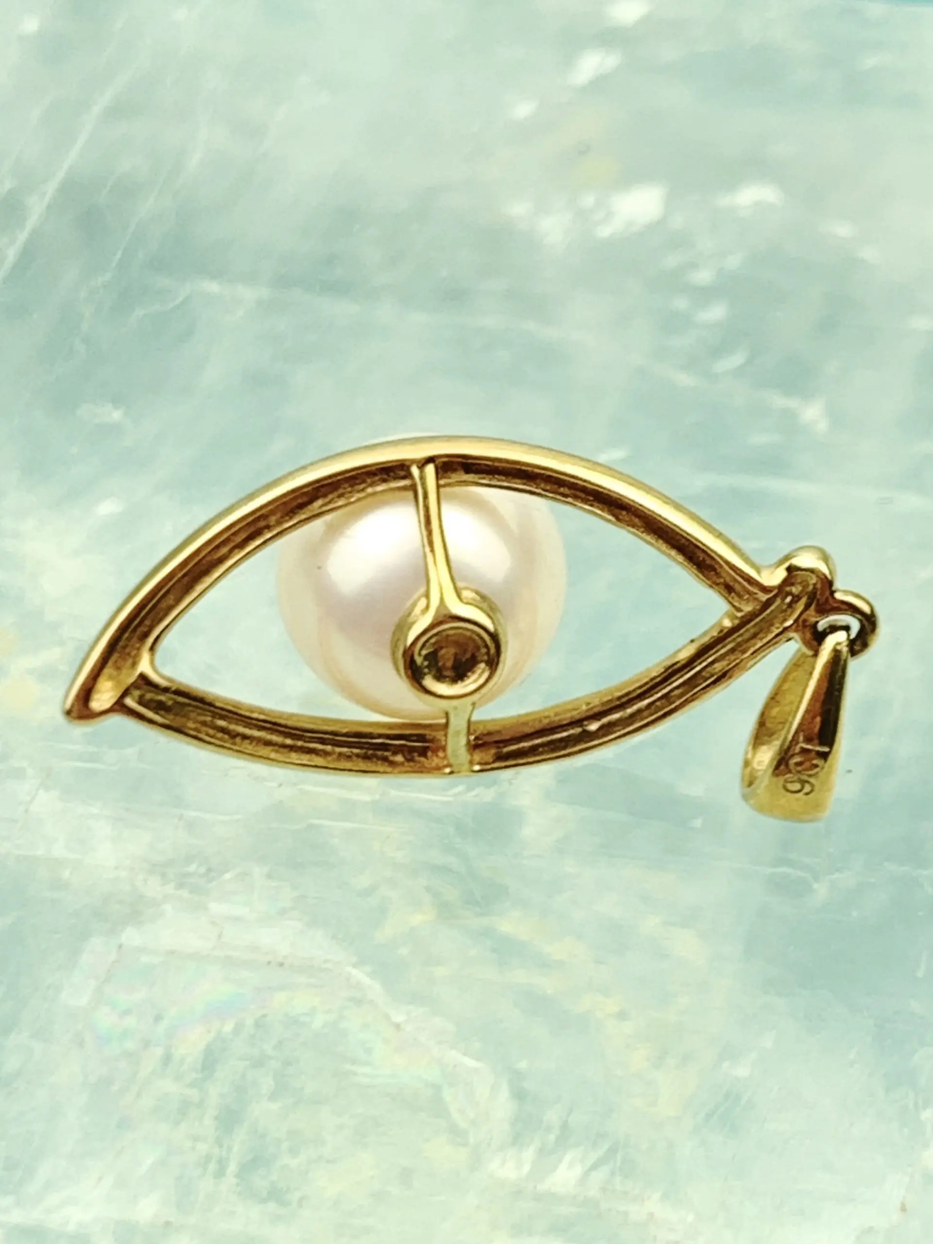 9ct Gold Pearl Pendant - Image 2