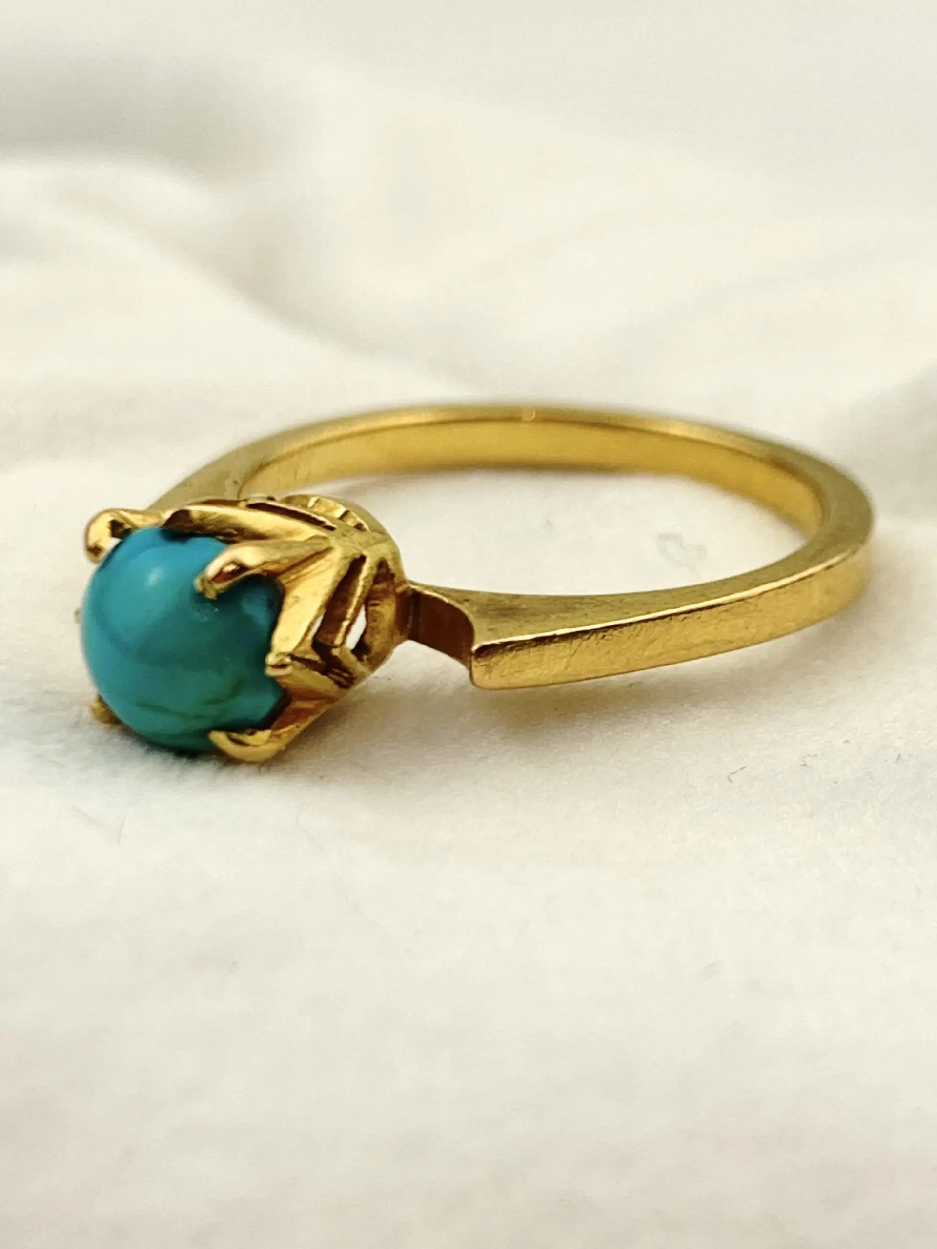 Vintage 18ct Gold Turquoise Ring - Image 3