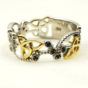 18ct Gold Emerald Celtic Ring