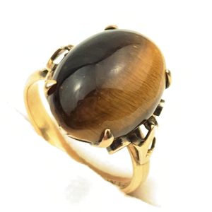 Vintage 18ct Gold Tiger's Eye Ring