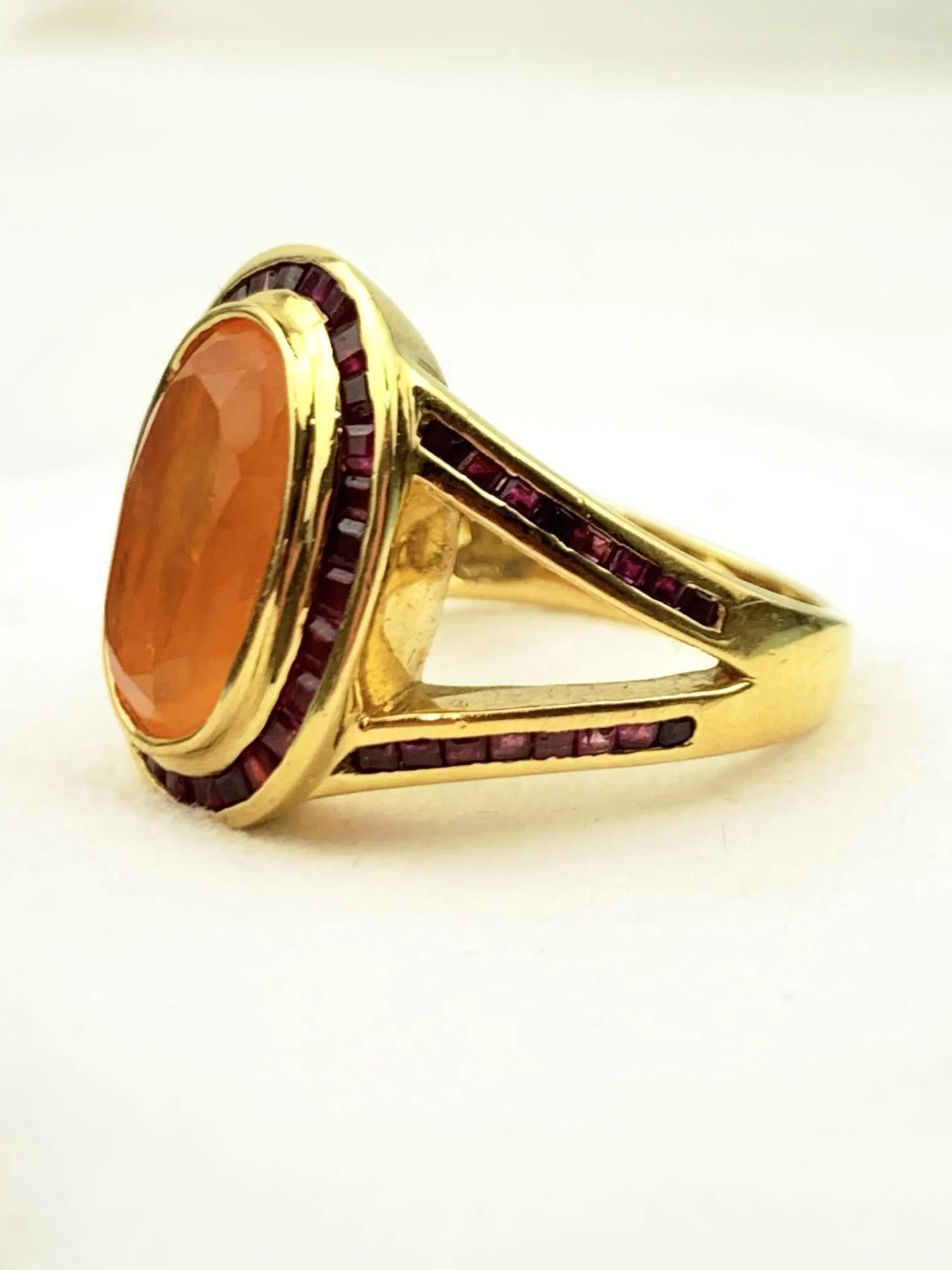 22ct Gold Ruby & Mexican Fire Opal Ring - Image 3