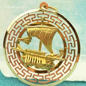 14ct Gold Greek Boat Pendant