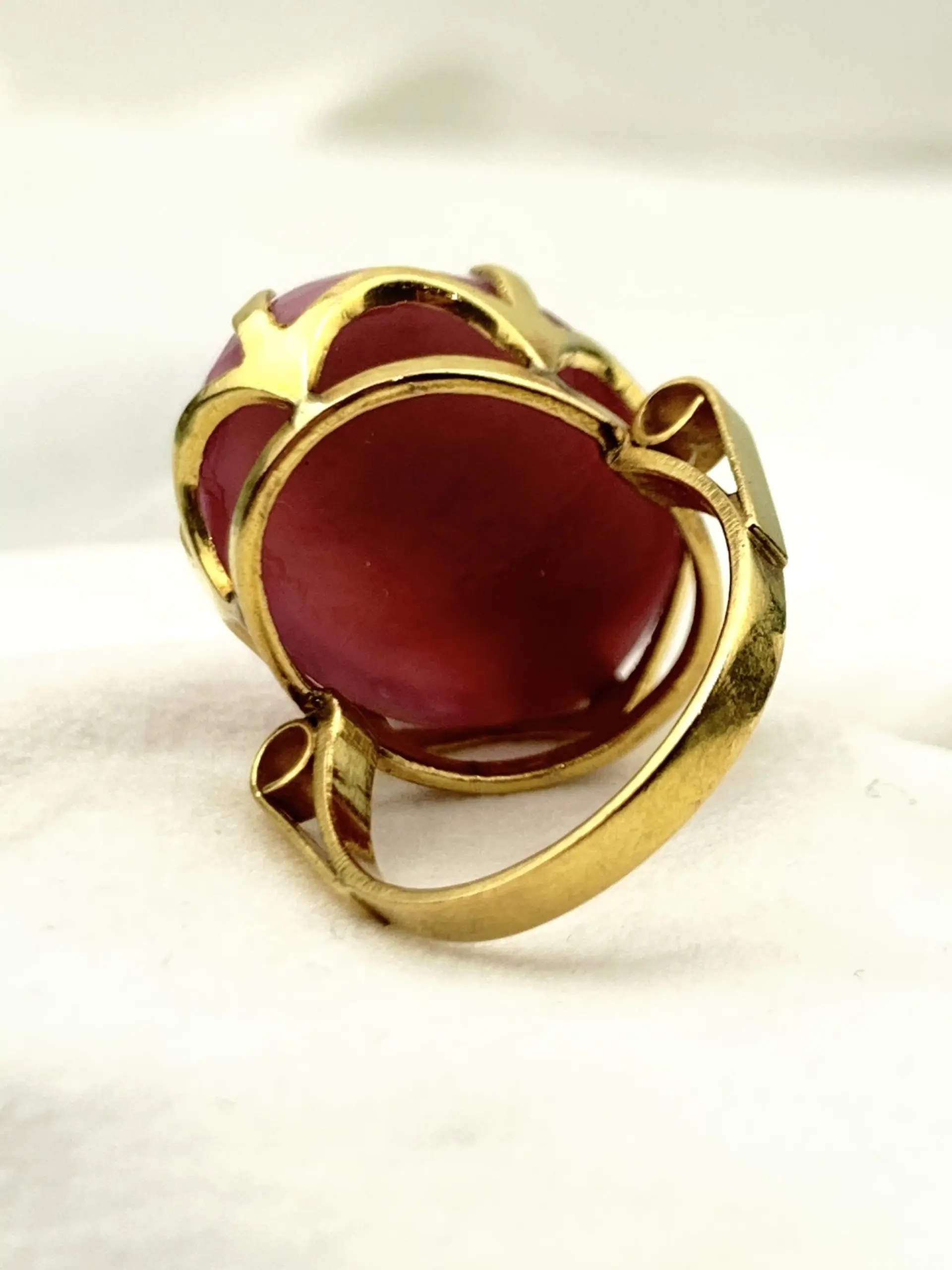 Vintage 22ct Gold Cat's Eye Chrysoberyl Ring - 1960's - Image 4