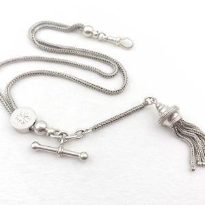 Antique Silver Fob Watch Albertina Bracelet