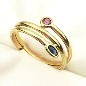 9ct Gold Sapphire & Ruby Ring