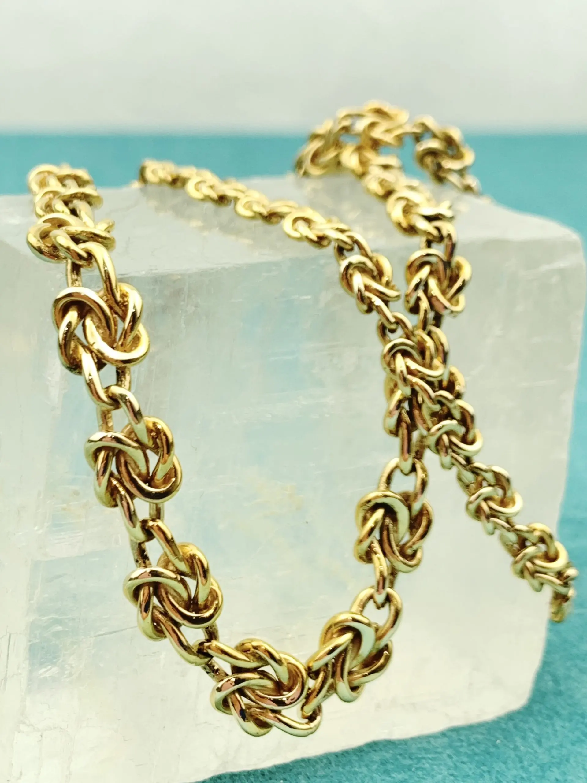 Fancy Link 9ct Gold Necklace Chain - Image 3