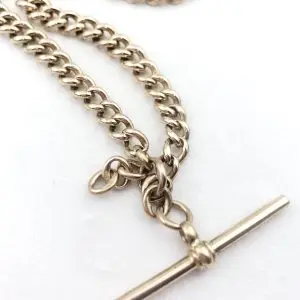 Antique Necklace 9ct Gold Albert Chain & T-Bar