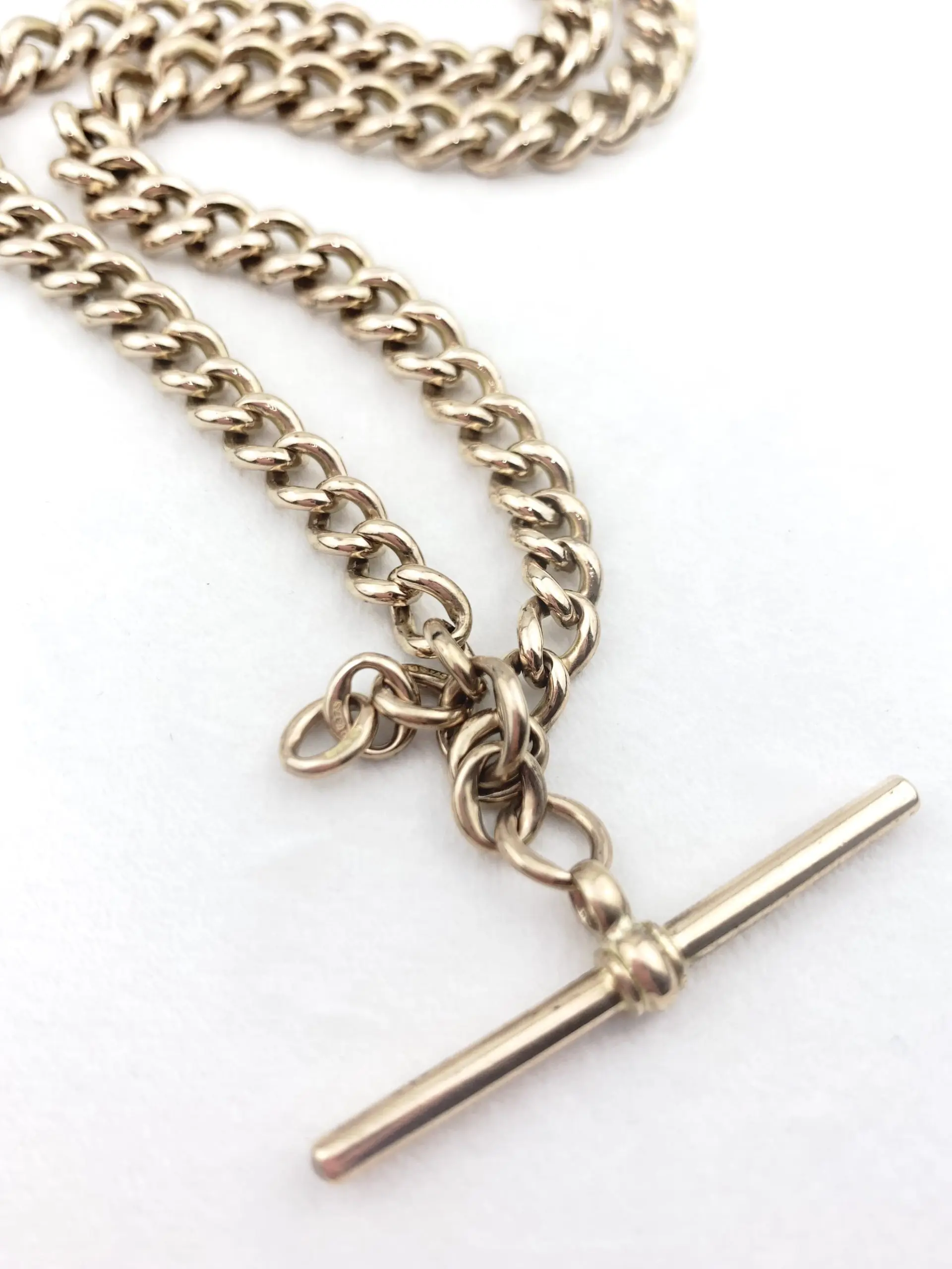 Antique Necklace 9ct Gold Albert Chain & T-Bar