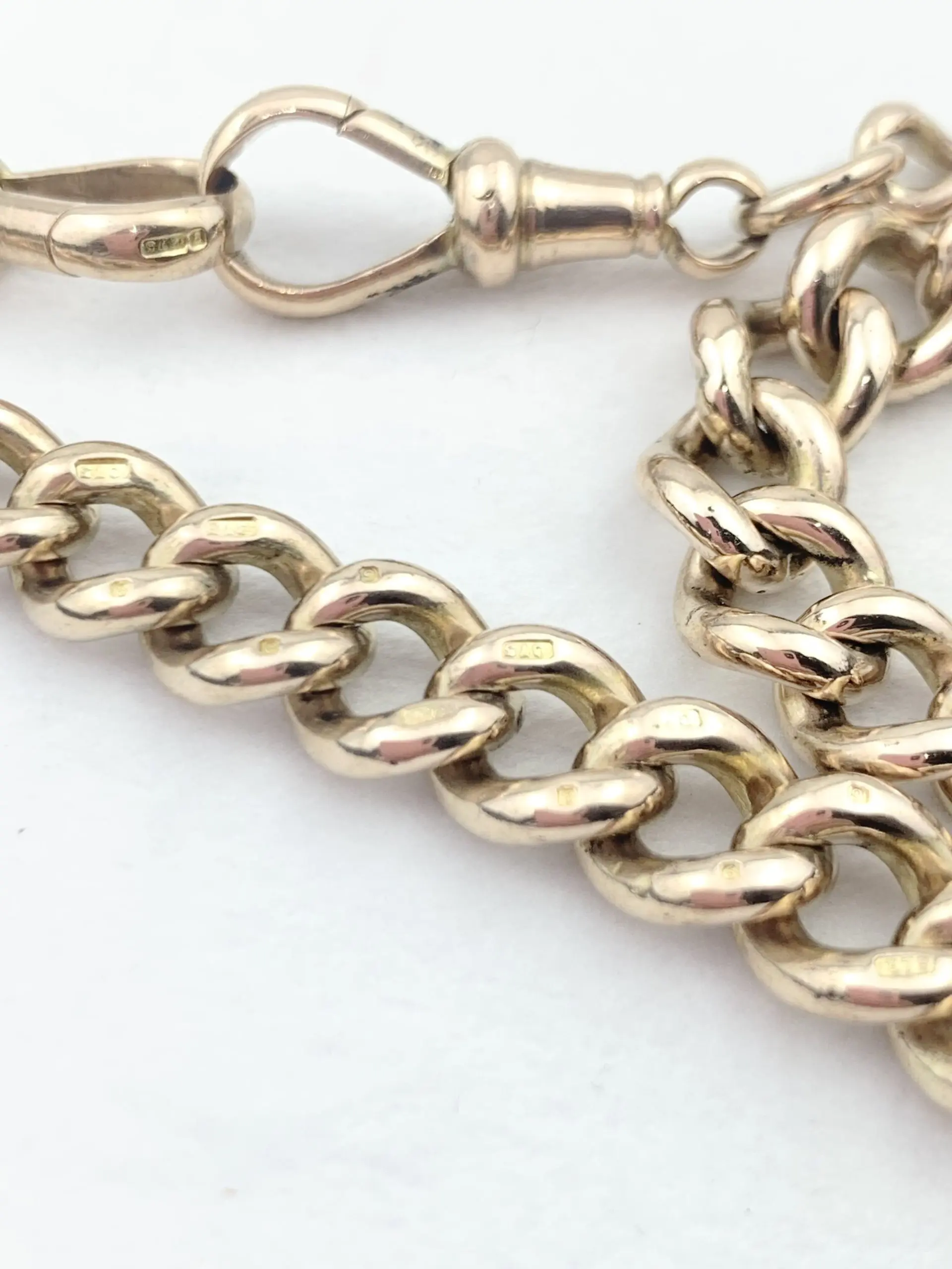 Antique Necklace 9ct Gold Albert Chain & T-Bar - Image 4