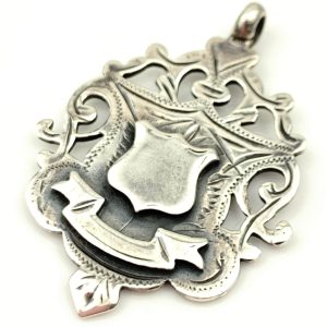 Antique Sterling Silver 925 Shield Fob Pendant