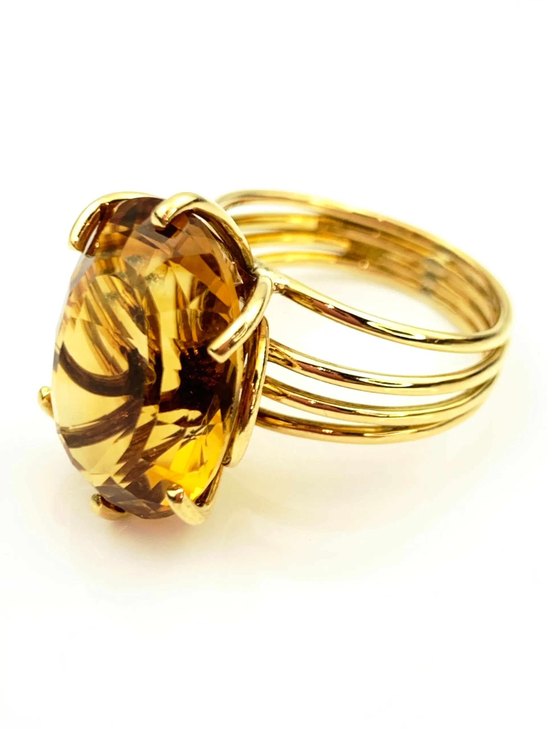 18ct Gold Cocktail Citrine Ring - Image 3