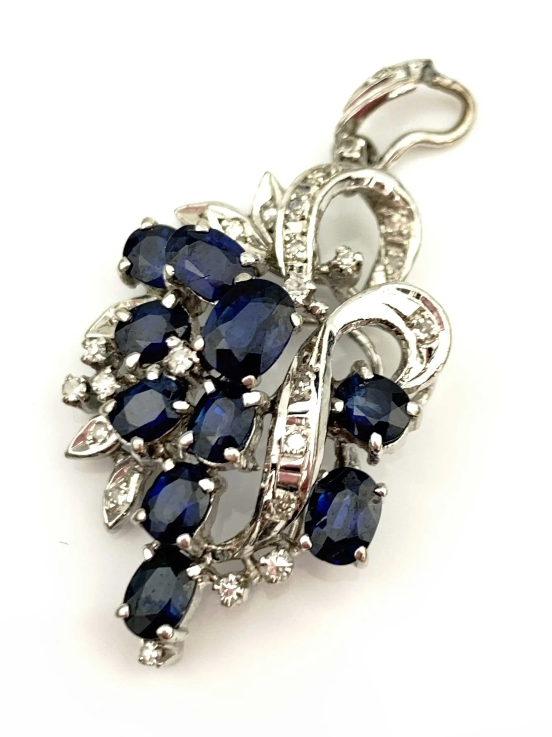 9ct Gold Diamond & Sapphire Pendant