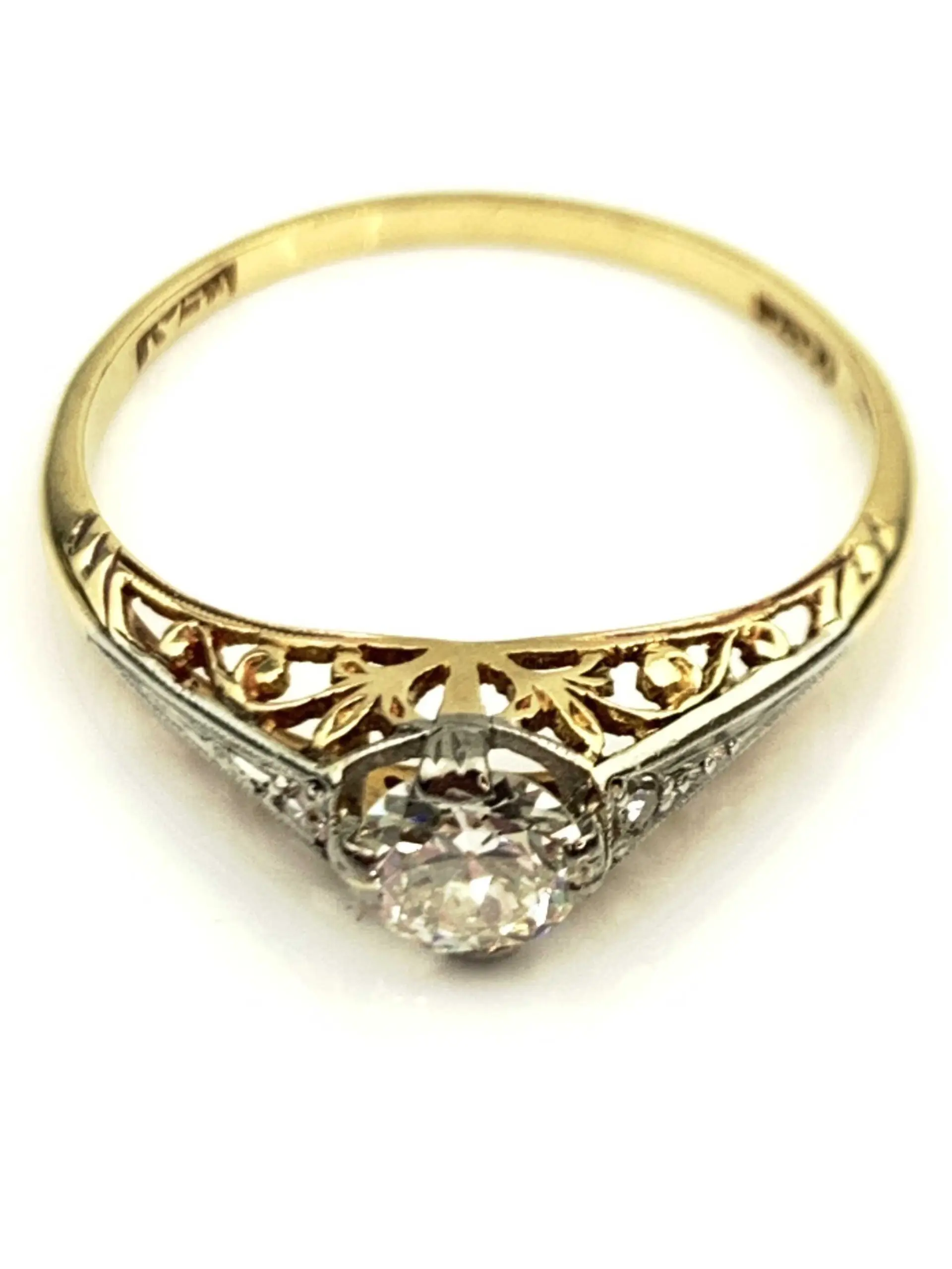 18ct Gold Vintage Diamond Ring - Image 2