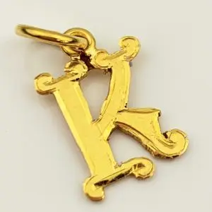 22ct Gold Pendant Letter K