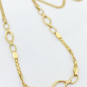 18ct Gold Chain Fancy Link Necklace