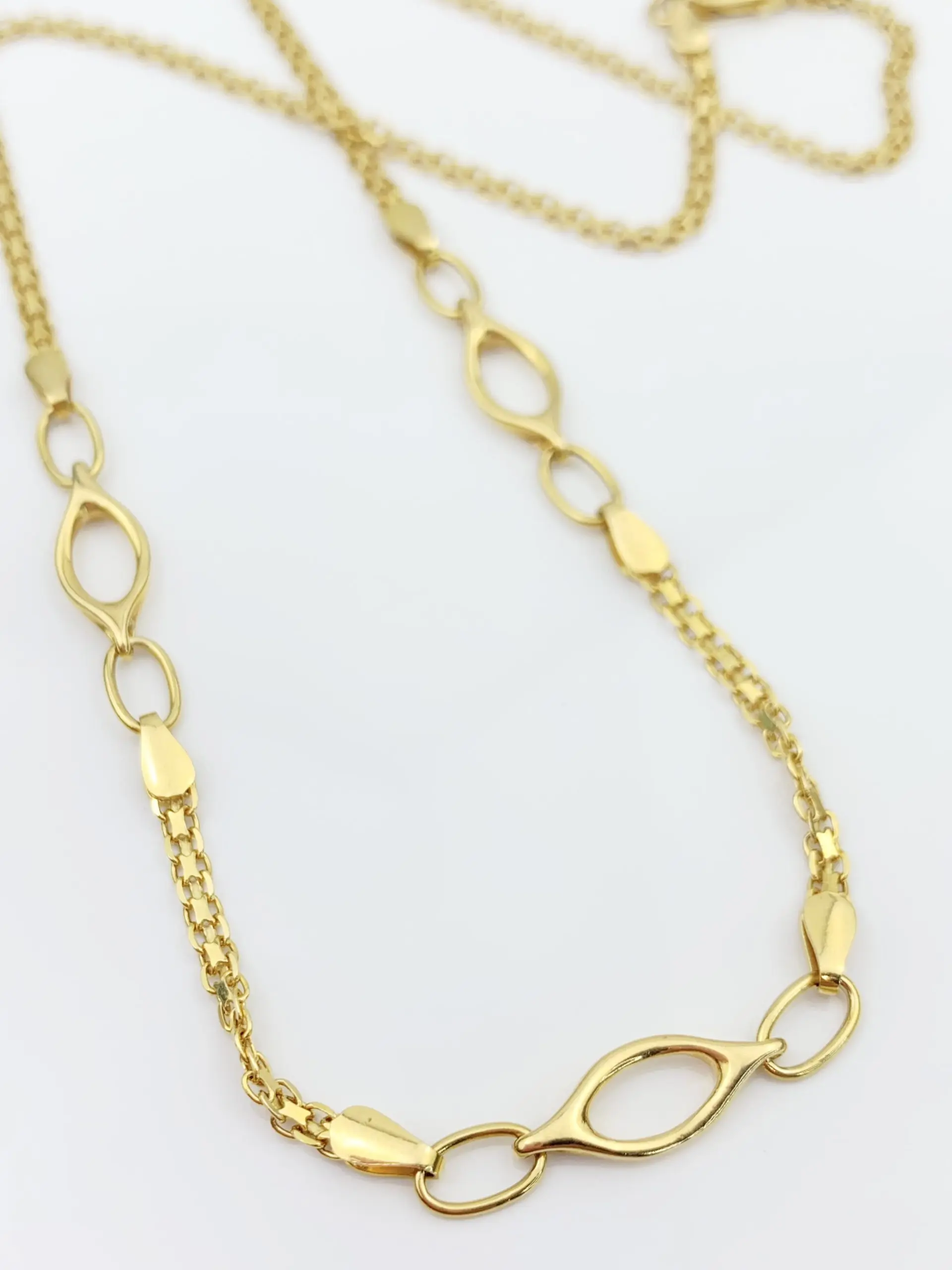 18ct Gold Chain Fancy Link Necklace