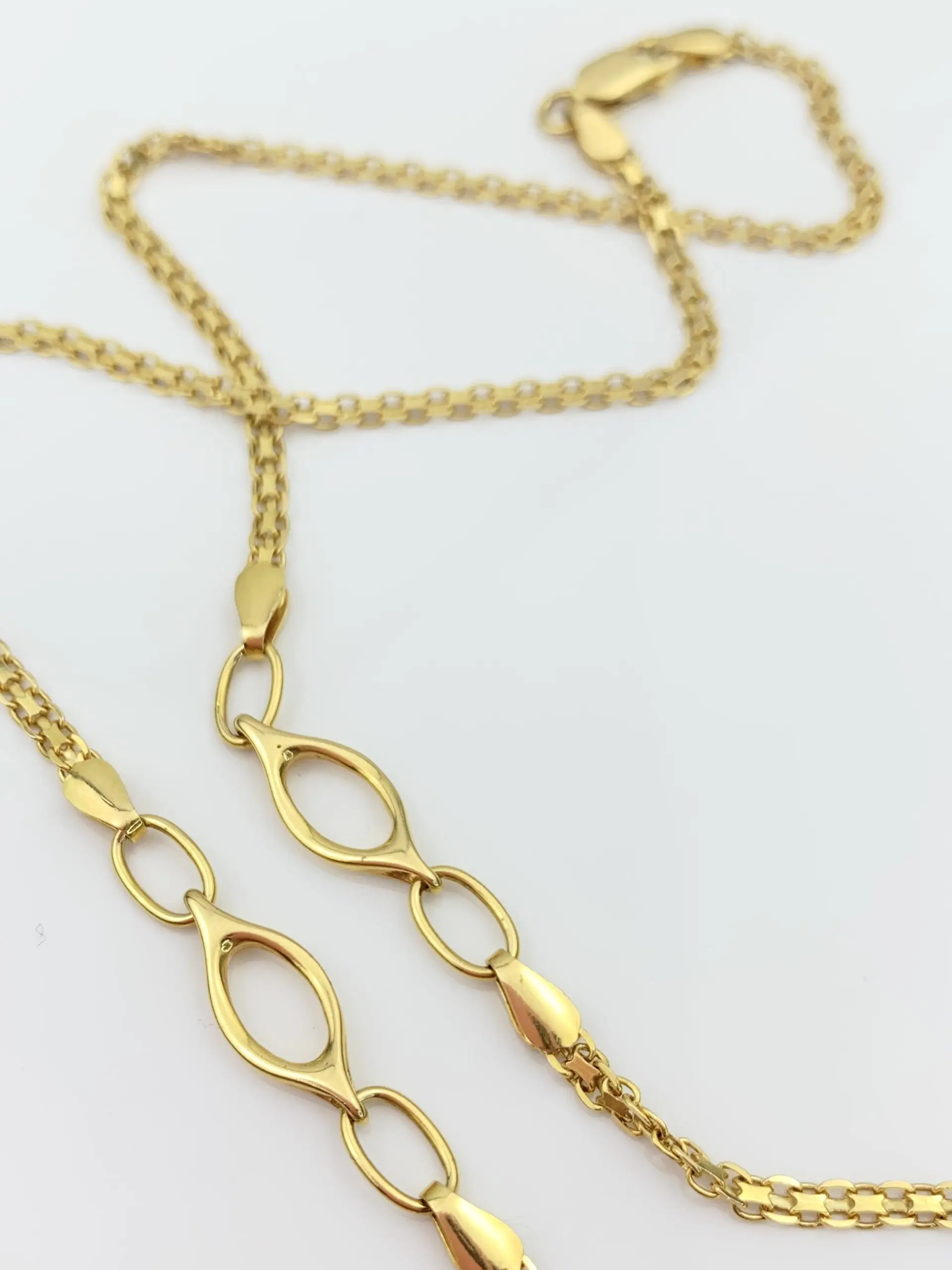 18ct Gold Chain Fancy Link Necklace - Image 3