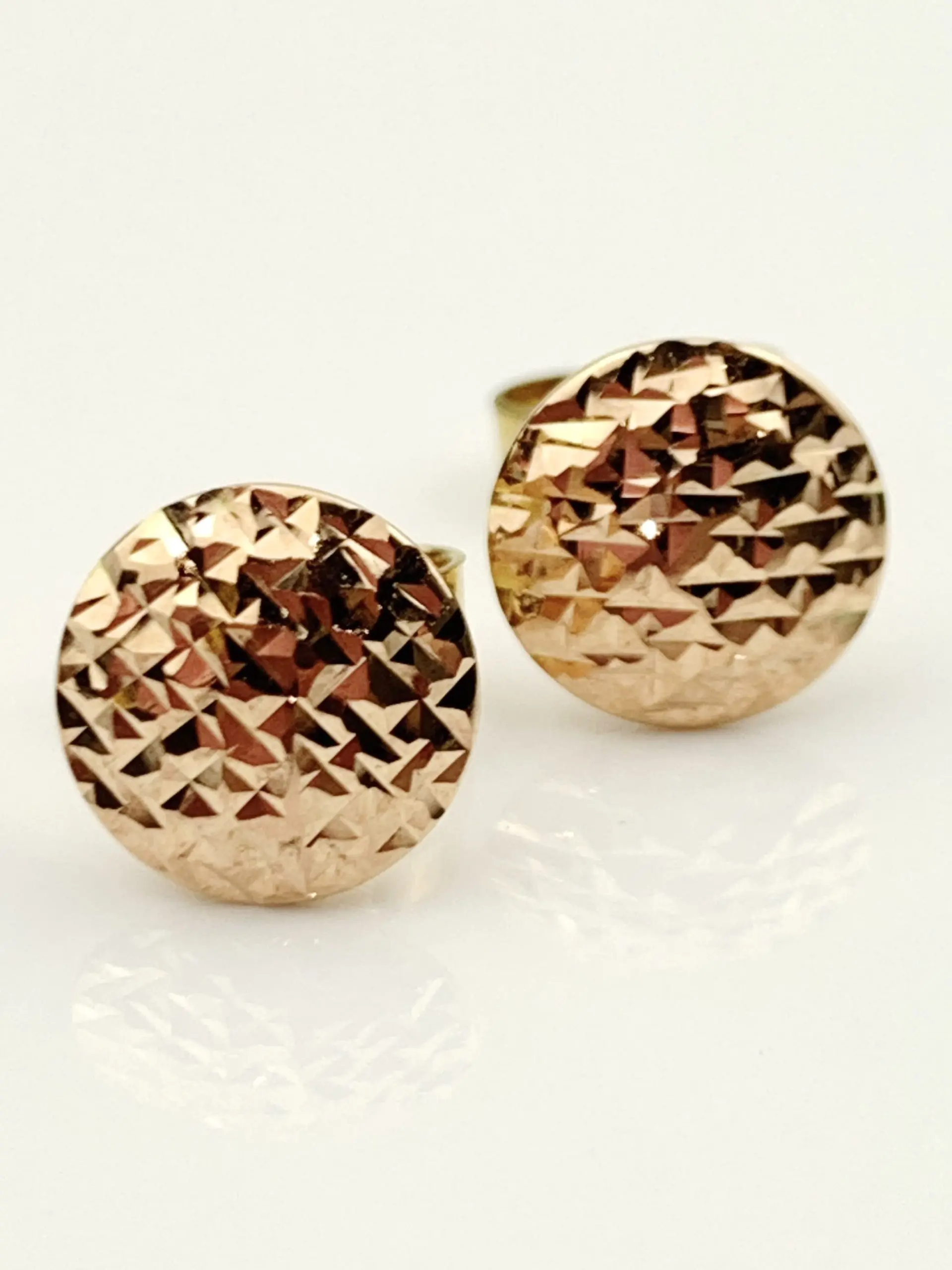 9ct Hammered Gold Earrings