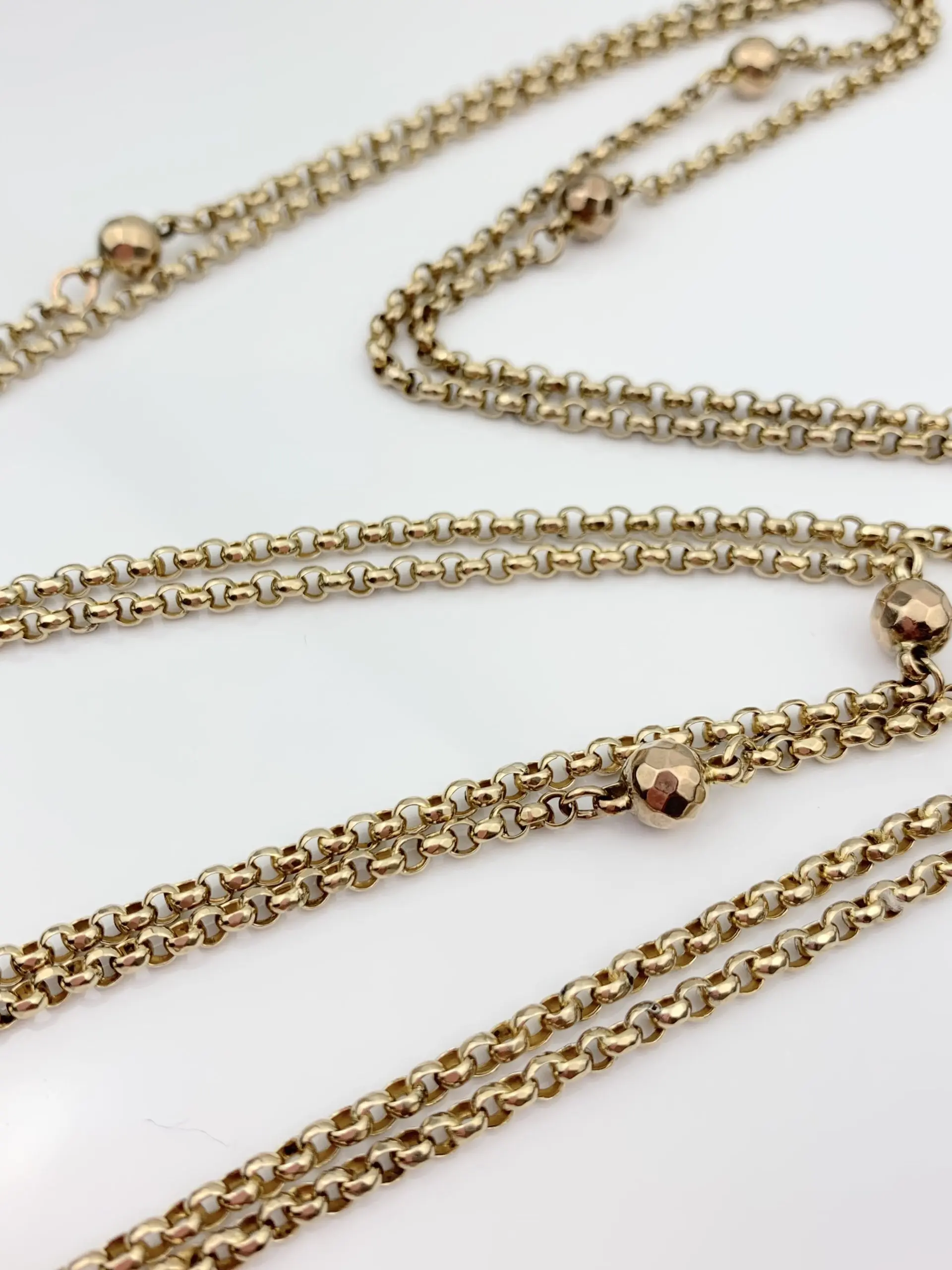 Antique 9ct Gold Victorian Guard/Muff Chain c.1890/1900 - 150cm Long - Image 3