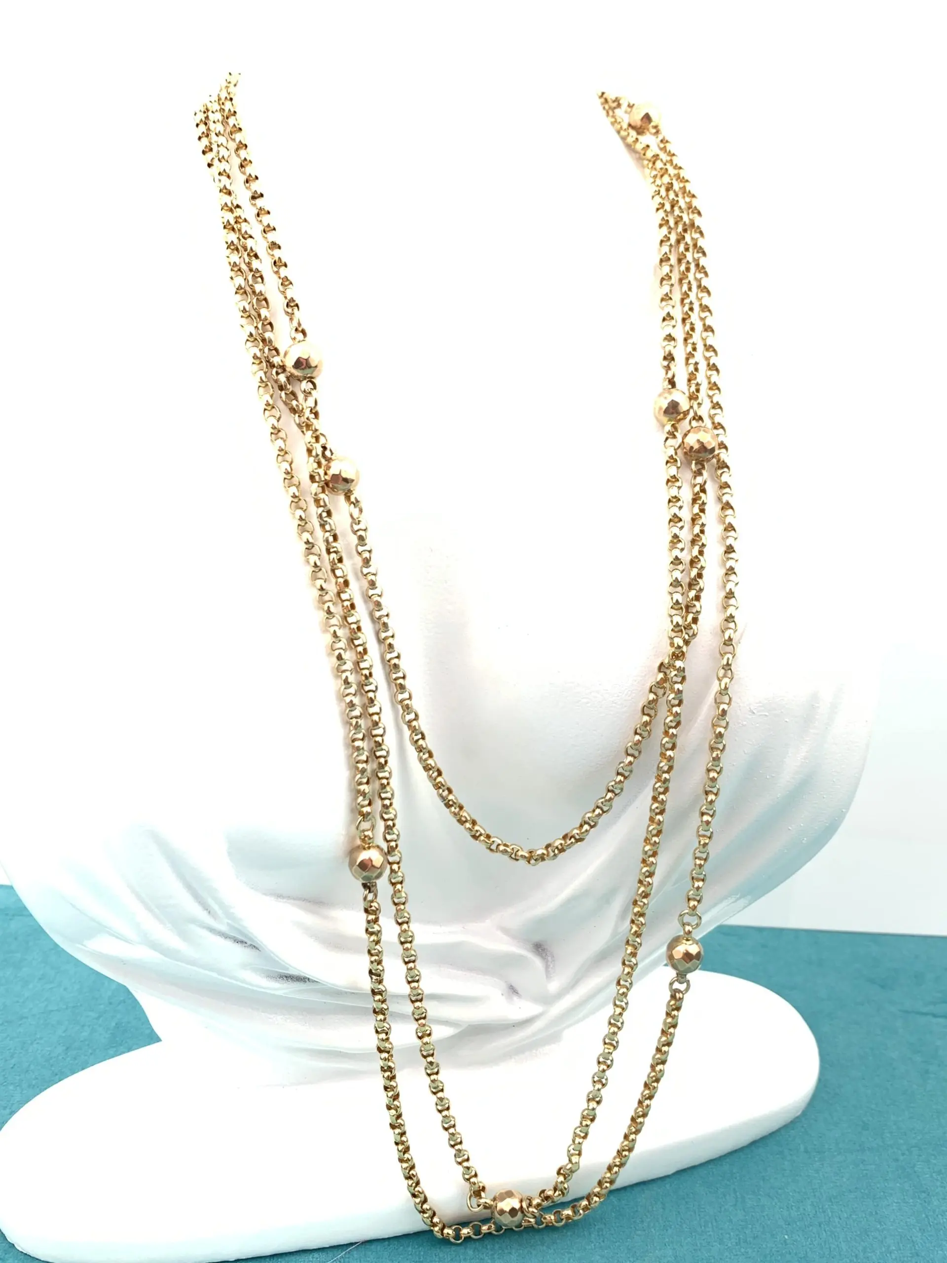 Antique 9ct Gold Victorian Guard/Muff Chain c.1890/1900 - 150cm Long - Image 4